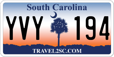 SC license plate YVY194