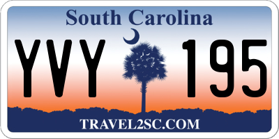 SC license plate YVY195