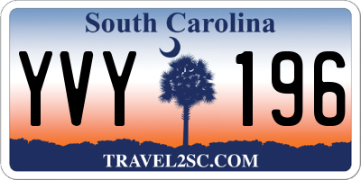 SC license plate YVY196