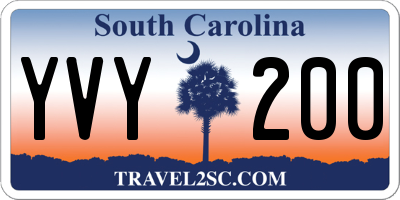 SC license plate YVY200