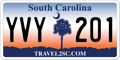 SC license plate YVY201