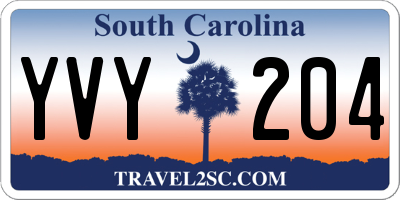 SC license plate YVY204