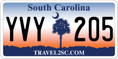 SC license plate YVY205