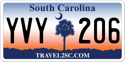 SC license plate YVY206