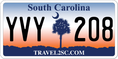 SC license plate YVY208
