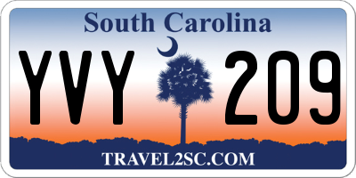 SC license plate YVY209