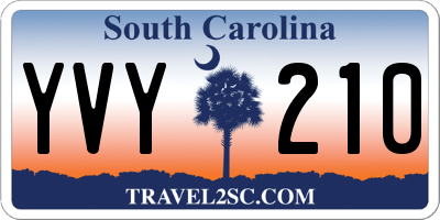 SC license plate YVY210