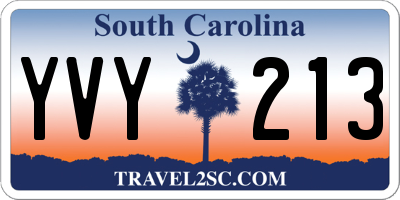 SC license plate YVY213