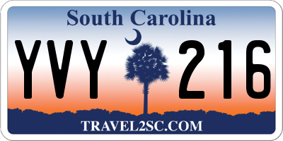 SC license plate YVY216