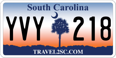 SC license plate YVY218