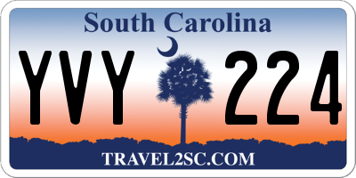 SC license plate YVY224