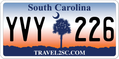 SC license plate YVY226