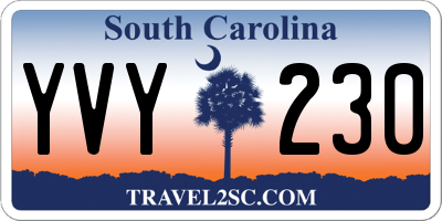 SC license plate YVY230