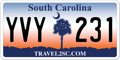 SC license plate YVY231