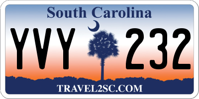 SC license plate YVY232