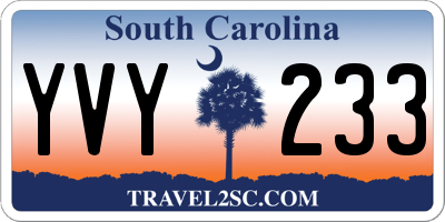 SC license plate YVY233