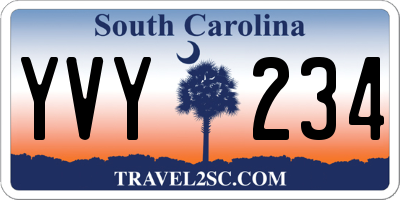 SC license plate YVY234