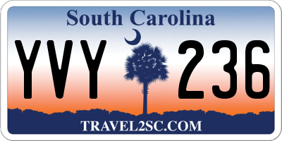 SC license plate YVY236
