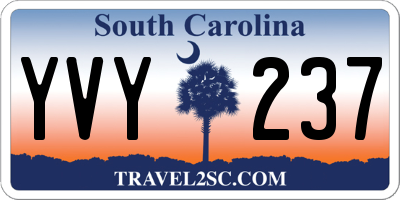 SC license plate YVY237