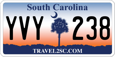 SC license plate YVY238