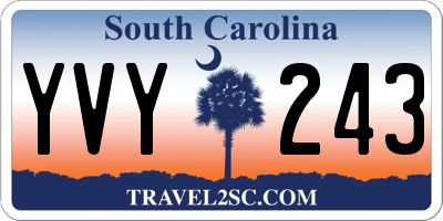 SC license plate YVY243
