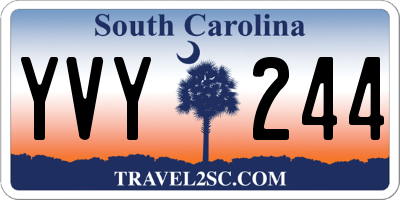 SC license plate YVY244