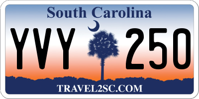 SC license plate YVY250