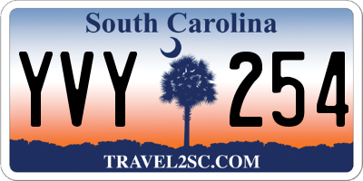SC license plate YVY254