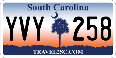 SC license plate YVY258