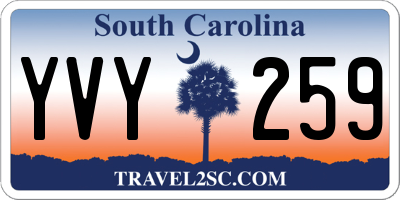 SC license plate YVY259