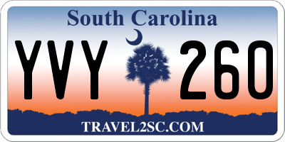 SC license plate YVY260
