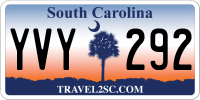 SC license plate YVY292