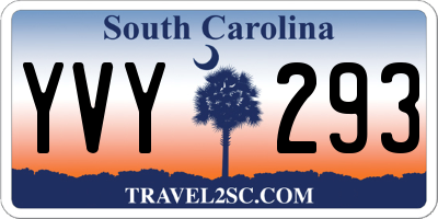 SC license plate YVY293