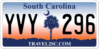 SC license plate YVY296