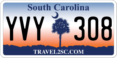 SC license plate YVY308