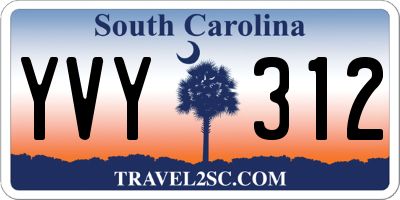 SC license plate YVY312