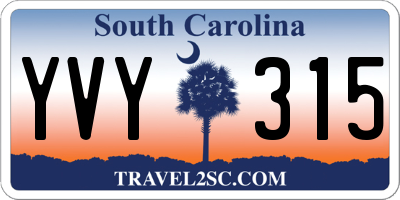 SC license plate YVY315