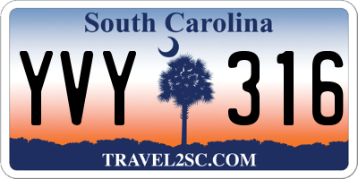 SC license plate YVY316