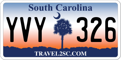 SC license plate YVY326