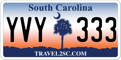SC license plate YVY333