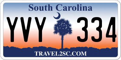 SC license plate YVY334