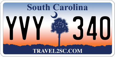 SC license plate YVY340