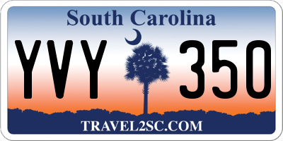 SC license plate YVY350
