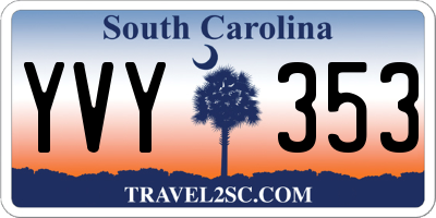 SC license plate YVY353