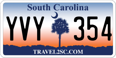 SC license plate YVY354