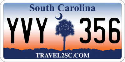 SC license plate YVY356