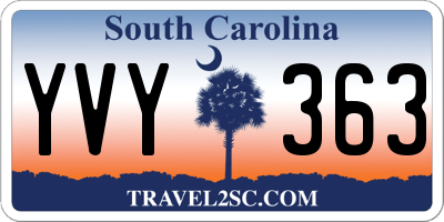SC license plate YVY363