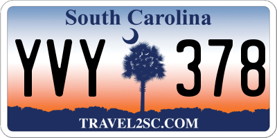 SC license plate YVY378