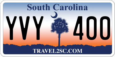 SC license plate YVY400