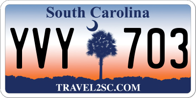 SC license plate YVY703
